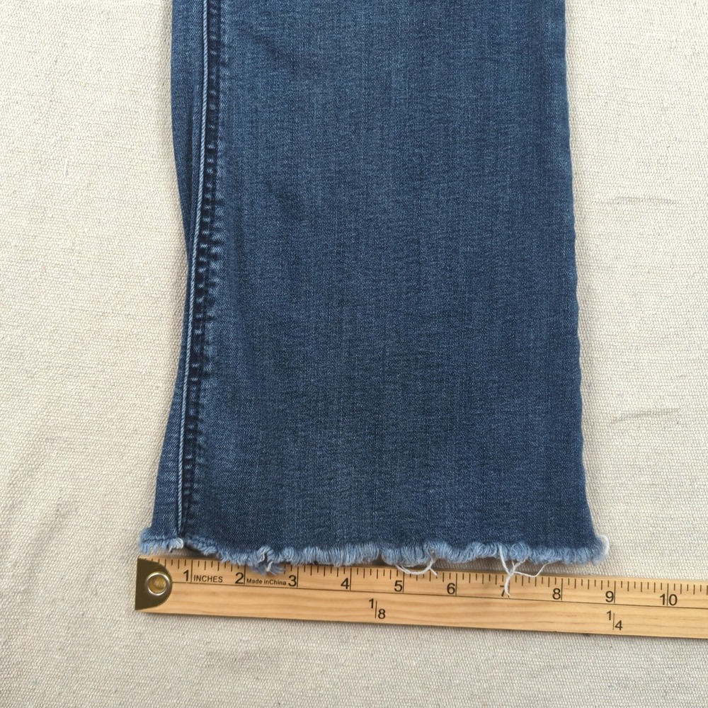 Democracy Women's Boot Cut Jeans in Dark Blue Denim with a cool frayed hem - Picture 6 of 15